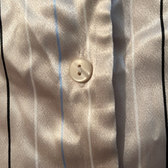 Jacqueline Smith size small satin pinstripe beige top 24-134 - Picture 4 of 8